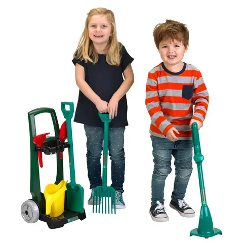 Bosch Pretend Play Garden Trolley 7 Piece Tool Set.