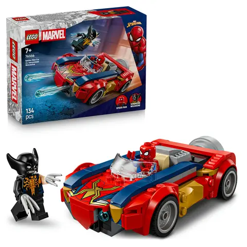 LEGO Super Heroes 76336 Spider-Man et sa voiture contre Wolverine vénomisé
