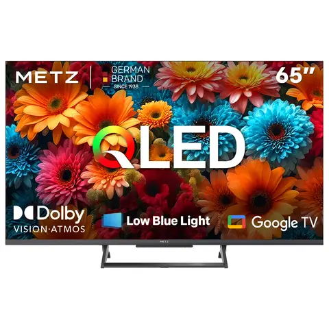 【Gratis installatie】METZ QLED 65 Inch Smart TV, 65MQF7500Z, HDR10+, Dolby Vision & Atmos, MEMC, VRR, Lage Blauwlicht, Google TV, Googlecast, Tuner DVB-T/T2/C/S/S2