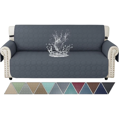 YSTYLE Stretch-Sofabezug, Couchbezug für Couch und Sofa, Möbelschutzbezug für Sofa mit elastischem Boden, 2-Sitzer, YBG, Dunkelgrau