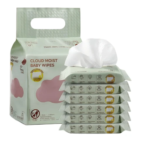 Bc Babycare babydoekjes, 6 × 10 = 60 stuks
