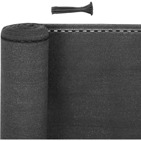 WOLTU Zaunsichtschutz Tennis Sichtschutz 1,8x10m aus 180 g/m² HDPE, Schattierungsnetz Sichtschutz Wind Staub Sonnenschutz Gewebenetz mit Kabelbindern Anthrazit