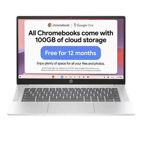 HP Chromebook 14a-nf0002na Intel N100 4GB RAM 128GB eUFS 14" ChromeOS Laptop