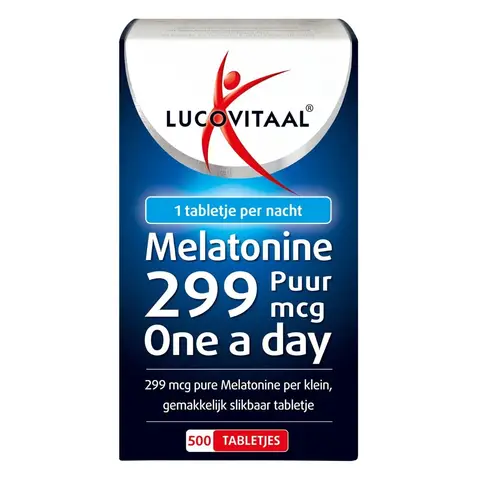 Lucovitaal Melatonine 299 mcg Puur mcg One a Day 500 tabletjes