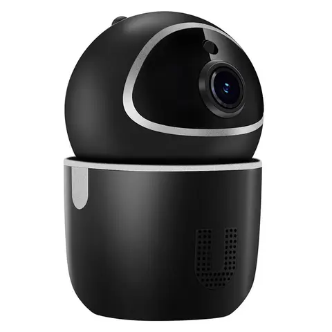 TENVIS 1080P Smart Security Camera 360° Coverage with Two Way Audio Motion Detection Night Vision ABS Metal in Black T3801D