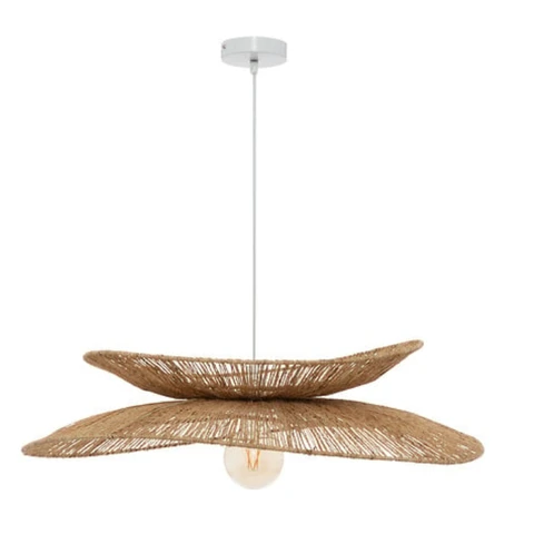 5five Alara miroir suspendu, diamètre 69,5 cm, beige, métal et jute