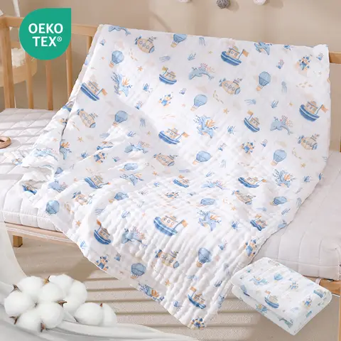 LeBonsoir Towels， BABY Muslin Squares Cloth for Baby， 2 combination packageCotton Burp Cloths for Newborn， Absorbent & Breathable and Ideal to Clean， Wipe & Cover Newborns-Dreamy Whale Whisper(25*50cm*1，70*140cm*1)
