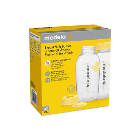 Medela Breastmilk Storage Bottle with Lid 250ml 2 Pack