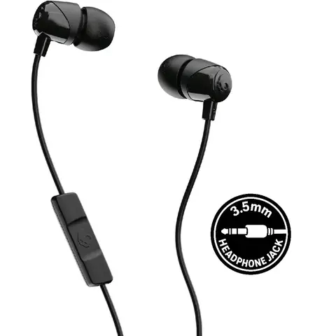 Skullcandy Jib In Ear Earphones with Microphone, 3.5mm jack - Black