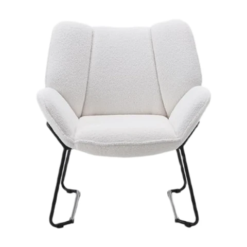 Sessel für Wohnzimmer, Polster-Sessel mit Metallbeinen, Einzelsitz, Akzent-Sessel