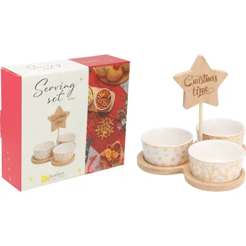 SERVING SET BAMBOO XMAS