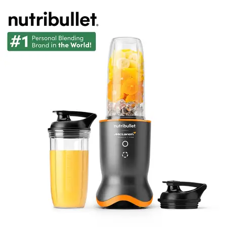 nutribullet x McLaren F1 Team Ultra Blender - Grey with Papaya Trim, 1200W, Rapid Extractor Blade for Ice & Frozen Fruit, Powerful & Quiet