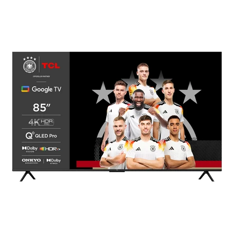 TCL 85T7B 85 Zoll QLED Fernseher, 4K UHD Smart Google TV, Dolby Vision & Atmos, HDR10+, HDMI 2.1, Game Master, Bluetooth, Sprachsteuerung, Chromecast