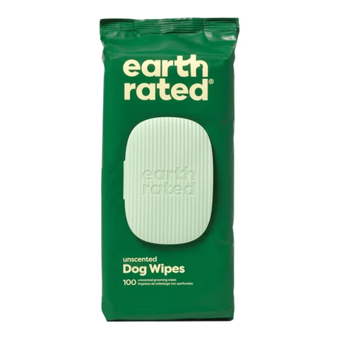 Earth Rated Pet Grooming 100 Dog Wipes Unscented