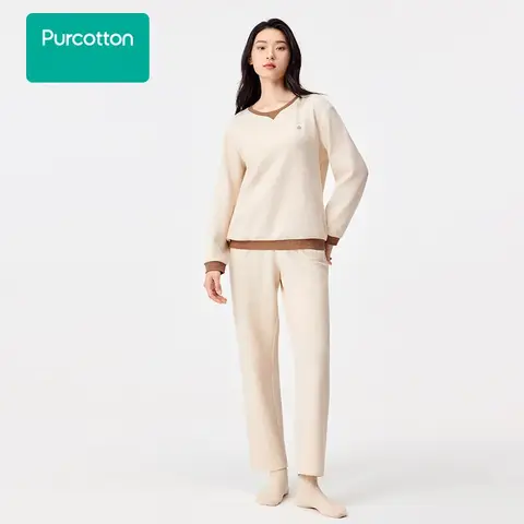 Women's Waffle Knit Loungewear Set,Sunlight Yellow,Top: UK 14 (L); Bottom: UK 14 (L)