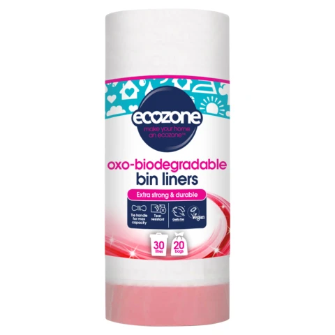 Ecozone 20 Oxo-Biodegradable Bin Liners Bags 30 Litres