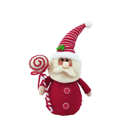 Lighted Santa Claus Ornament - Festive Glowing Christmas Decoration with red hat and scarf