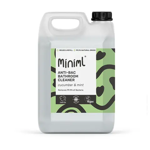 Miniml Anti-Bac Bathroom Cleaner Refill, Cucumber & Mint, 5l