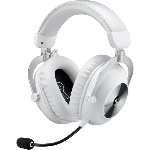 Logitech G PRO X 2 LIGHTSPEED kabelloses Gaming-Headset, abnehmbarer Mikrofonbügel, 50-mm-Graphen-Treiber, DTS:X Headphone 2.0-7.1 Surround, Bluetooth/USB/3,5-mm-Aux, PC, PS5, PS4, Nintendo Switch - Weiß