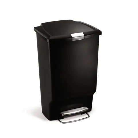 Simplehuman 45L Plastic Rectangular Pedal Bin, Black