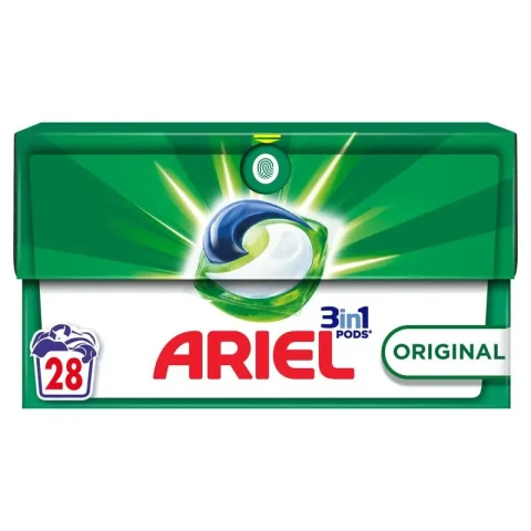 Ariel 3in1 PODS Flüssigwaschmittelkapseln Original, 28 Waschgänge