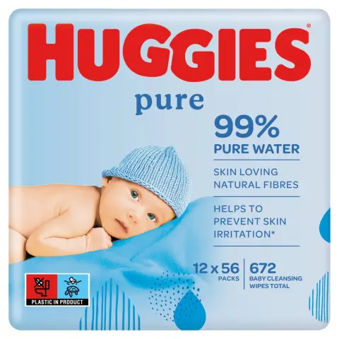 Huggies Pure Baby Wipes 12x56 pack
