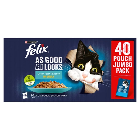 Felix As Good As It Ocean Feasts Selection in Jelly 40 x 85g (3.4kg)