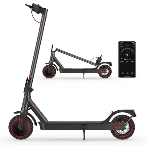 iScooter i9 Electric Scooter, Electric Scooters Adult with 8.5 Inch Honeycomb Solid Tire, 30km Long Range, 3 Speed Mode, Foldable Fast E Scooter with App Control, Double Braking System
