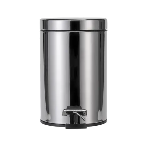 Croydex 3L Soft Close Bathroom Bin - Chrome