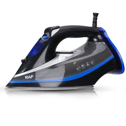 RAF Dampfbügeleisen R.1215 Blau - 2200 W Leistung, 400 ml XL-Wassertank, Keramiksohle, 1,8 m Kabel, kontinuierlicher Dampf, Selbstreinigung, ideal für den täglichen Familiengebrauch