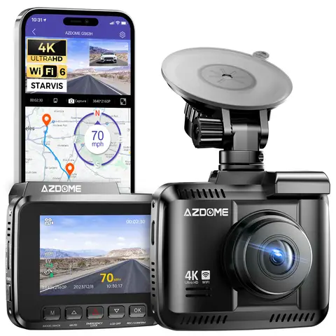 AZDOME GS63H Pro Dashcam Front Rear 4K GPS WiFi Dash Cam Car with Starvis