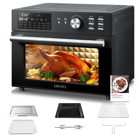 OIMIS Four friteuse à aire multifonction 1800 W avec 21 programmes gris - 30 L 