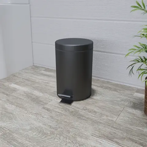 Croydex Soft Close Bathroom Bin 3L - Matte Black