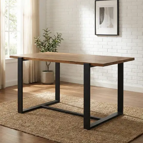 Dining Table Pembroke Rectangle Pine Natural/Black 90x150cm