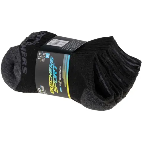 Skechers jungen no-show-socken, 6er-pack, schwarz 31-34