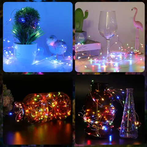 Vivreal Solar-Lichterkette aus Kupferdraht, 2er-Set, 8 m (26 ft), 80 LEDs, mehrfarbig, wasserdicht, für den Außenbereich, Garten, Terrasse und Feiertagsdeko, Neujahr-Angebot, Top-Geschenkideen