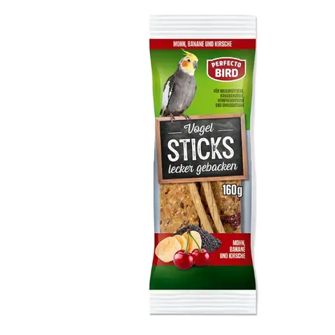 Perfecto Bird Sticks mit Mohn, Banane & Kirsche 160 g