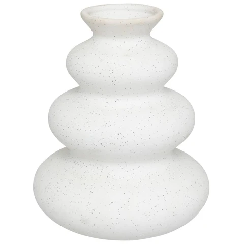 Atmosphera Vase Olme, 20 cm de haut, blanc sablé, céramique