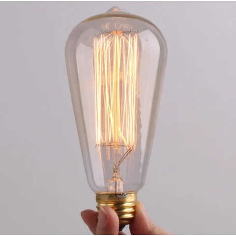 Homary 4W LED Edison Bulb E27 Vintage A-Shape Brass Equivalent to 40W Edison Incandescent Bulb