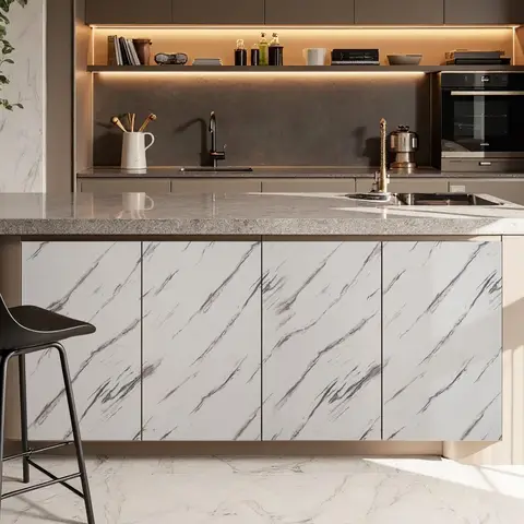 Murgall Bright White Veined Marble Peel and Stick Wallpaper 60x508cm 1 Roll