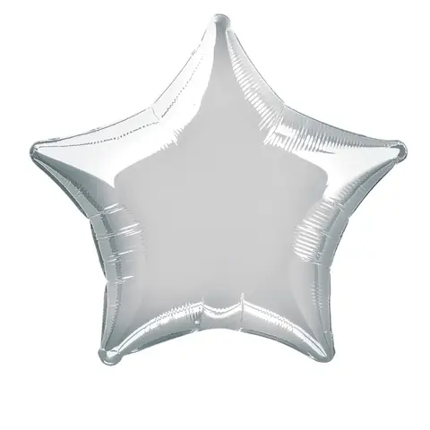 Unique Party Unique Star Foil Balloon, Silver, 50cm