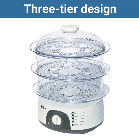 BEAR Electric Steamer DZG-304 3-Layer 650W-775W 10L Capacity 60 min Timer Food Steamer Steam Cooker 775W