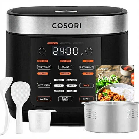 Cosori 5.0-Liter Slimme Multi-Cooker - 12-in-1 Functies - Wi-Fi App Bediening - Inclusief Stoomrek