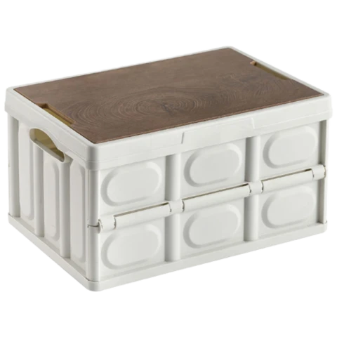 ochama Boîte de rangement pliable pour l'extérieur- 55L - Pour le coffre de la voiture - Boîte d'organisation - Blanc