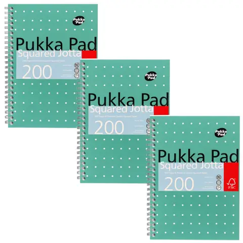 Pukka Pads A5 Metallic Jotta Notepad Squared, Pack of 3