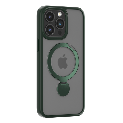 COMMA Joy Shark Magnetic Phone Case With Rotating Bracket - iPhone15 Plus - Navy Green