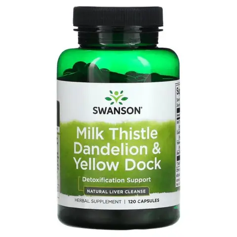 Swanson Milk Thistle + Dandelion + Yellow Dock Liver Health Capsules - 120 Capsules