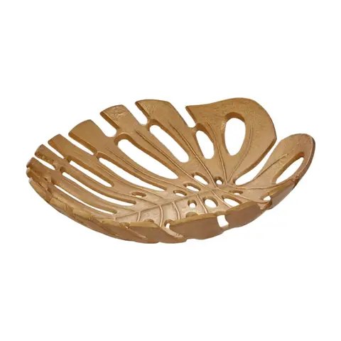 Premier Housewares Prato Monstera Blatt-Serviervielle, groß, goldfarben