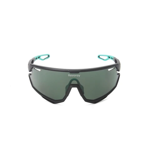 Revoray Lunettes de Cyclisme — Verre Monobloc en PC Haute Définition et Antichoc, Monture Légère en TR90, Protection UV400, Design Aérodynamique, Lunettes de Soleil de Cyclisme Professionnel, X3-noir