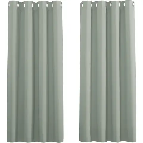 PONY DANCE Eyelet Blackout Curtains, W 46 x L 54 inches, 2 Panels, Sage Green